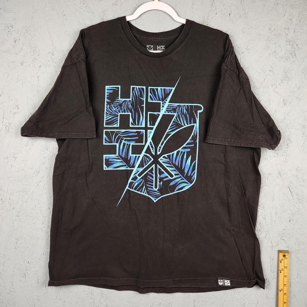 Hawaiis Finest Shirt Mens 2XL Black Hawaiian Graphic Kepakenapa Streetwear Logo